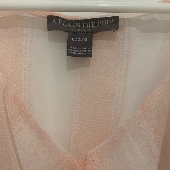 Maternity, A Pea in the Pod dress. White and blush pink. Size large. - Picture 3 of 3